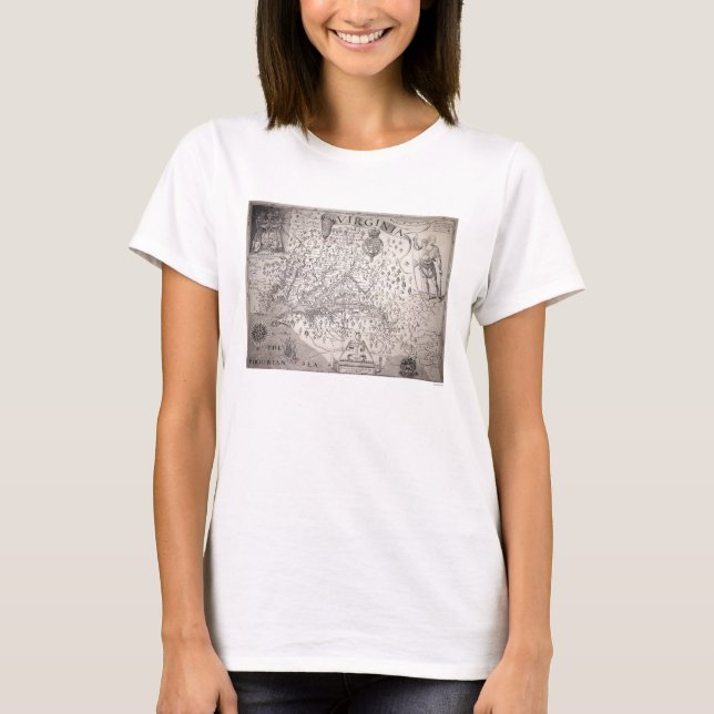 Virginia Map, 1612 T-Shirt (Front)