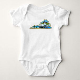 Virginia Map Chesapeake Charlottesville Lynchburg Baby Bodysuit