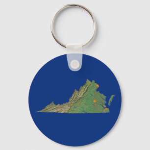 Virginia Map Keychain