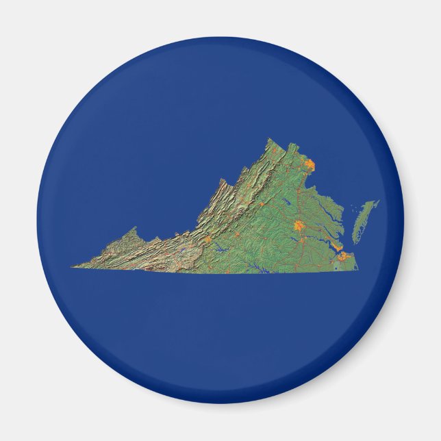 Virginia Map Magnet (Front)