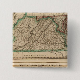 Virginia, Maryland, Delaware 2 Inch Square Button