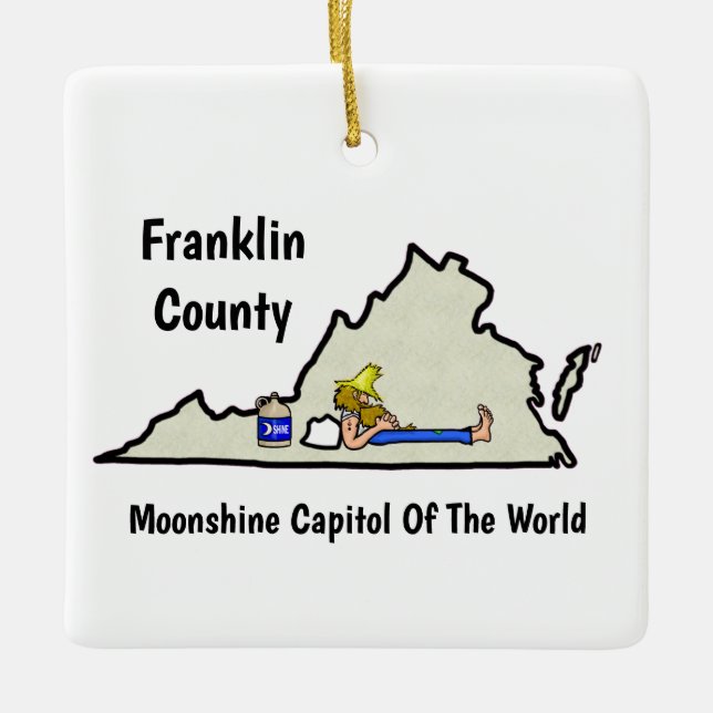 Virginia Moonshine Christmas Ornament (Front)