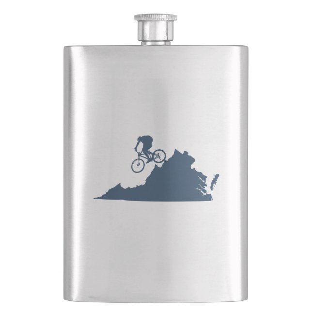 Virginia Mountain Biking Hip Flask (Front)