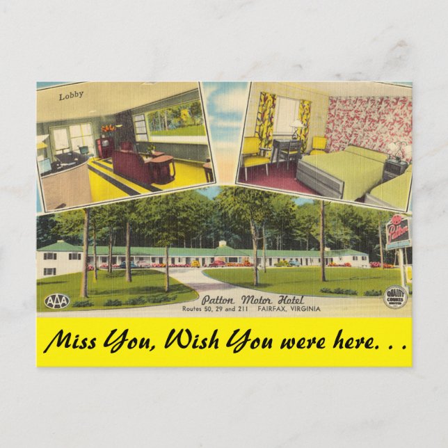 Virginia, Patton Motor Hotel, Fairfax Postcard (Front)