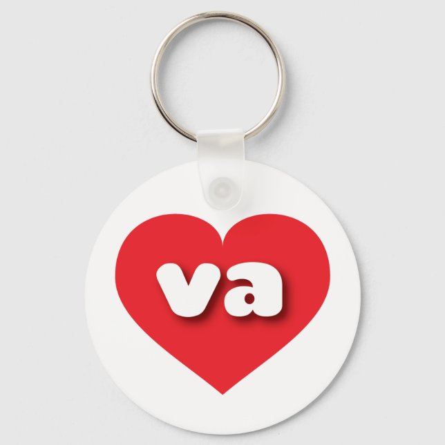 Virginia red heart - I love va Keychain (Front)
