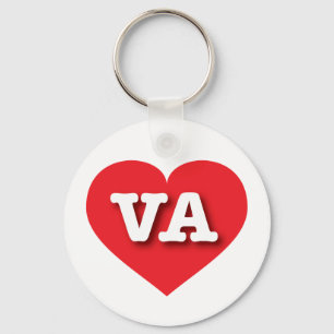 Virginia Red Heart - I love VA Keychain