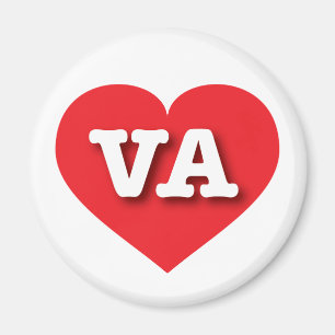 Virginia Red Heart - I love VA Magnet