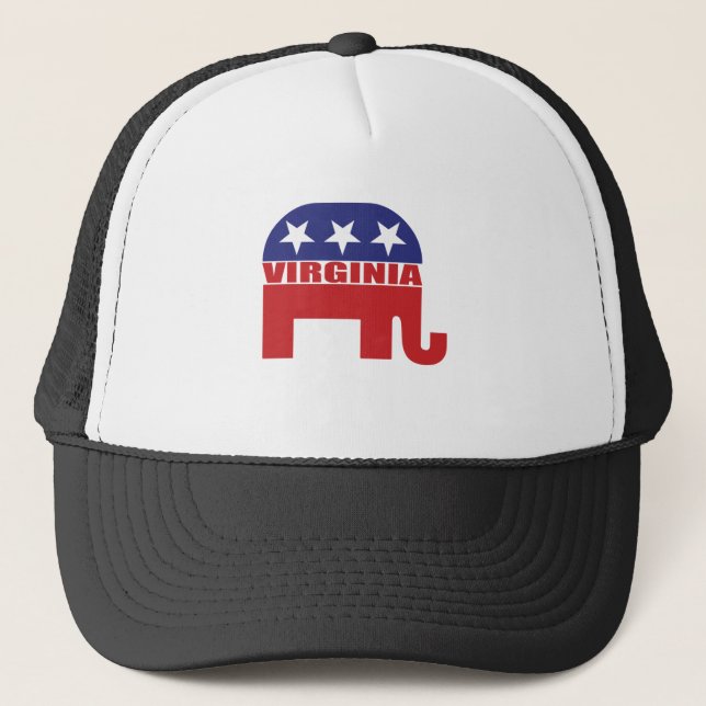 Virginia Republican Elephant Trucker Hat (Front)