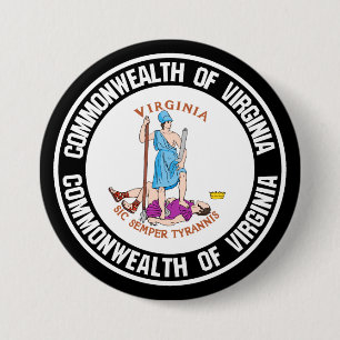 Virginia Round Emblem 3 Inch Round Button
