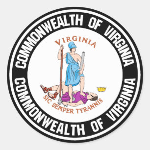 Virginia Round Emblem Classic Round Sticker