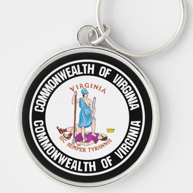 Virginia Round Emblem Keychain (Front)