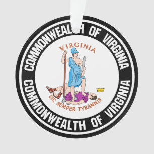 Virginia Round Emblem Ornament