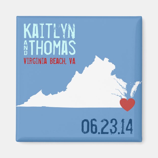 Virginia Save the Date - Customizable City Magnet (Front)