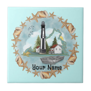 Virginia Shells Lighthouse Tile