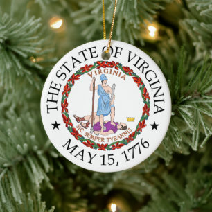 Virginia sign ceramic ornament