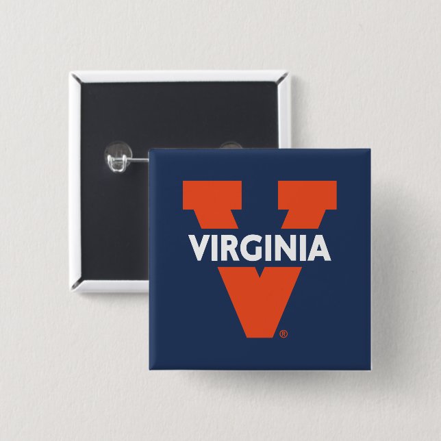 Virginia Split V 2 Inch Square Button (Front & Back)