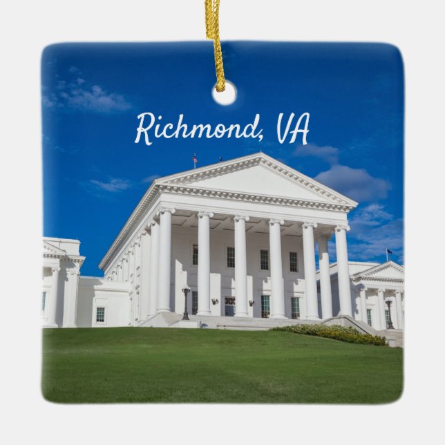 Virginia State Capitol Building Ceramic Ornament (Front)