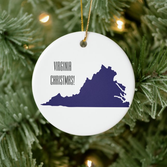 Virginia State Christmas Ceramic Ornament (Tree)