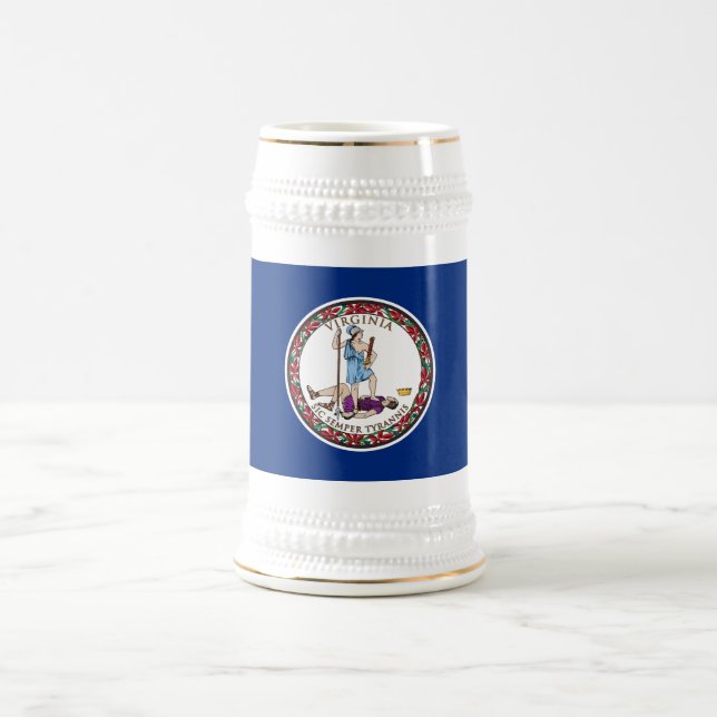 Virginia State Flag Beer Stein (Center)