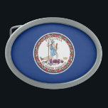 Virginia State Flag Belt Buckle<br><div class="desc">Patriotic Virginia state flag.</div>