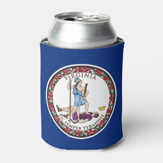 Virginia State Flag Can Cooler (Can Front)
