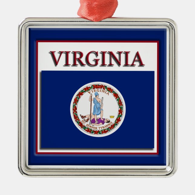 Virginia State Flag Christmas Ornament (Front)