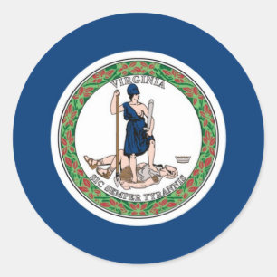 Virginia State Flag Classic Round Sticker