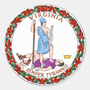 Virginia State Flag Classic Round Sticker
