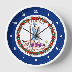 VIRGINIA STATE FLAG CLOCK