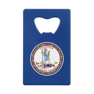 Virginia State Flag Credit Card Bottle Opener