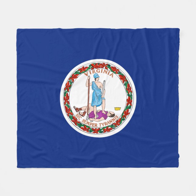 Virginia State Flag Design Fleece Blanket (Front (Horizontal))