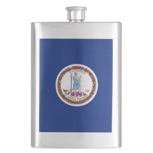 Virginia State Flag Design Hip Flask