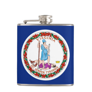 Virginia State Flag Design Hip Flask