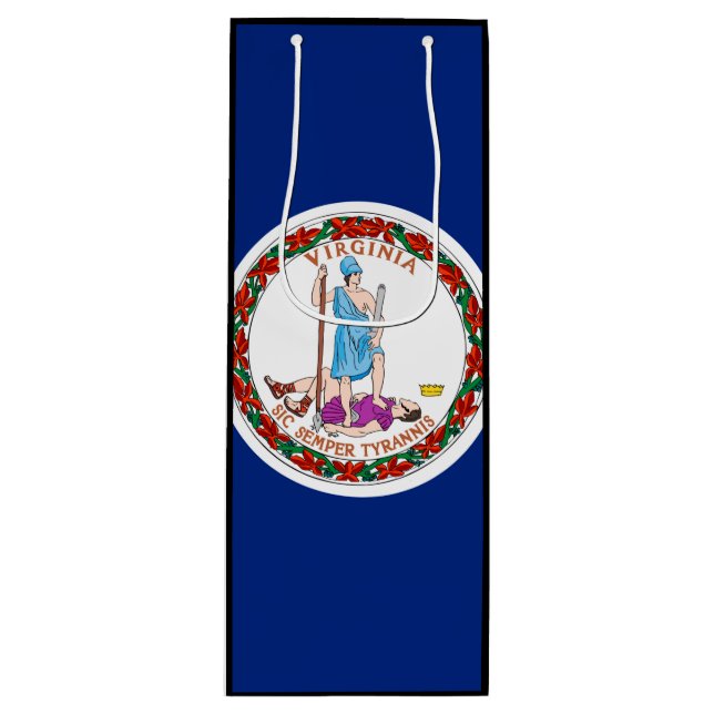 Virginia State Flag Design Wine Gift Bag (Front)