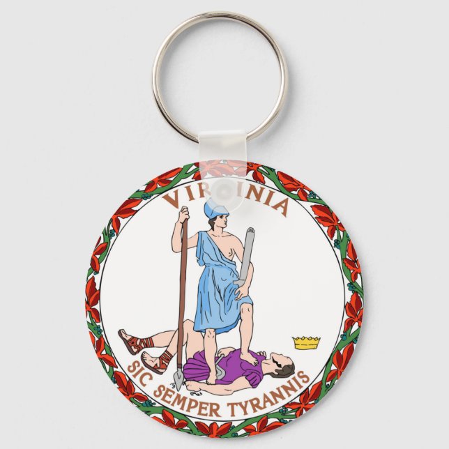 Virginia state flag seal united america country re keychain (Front)