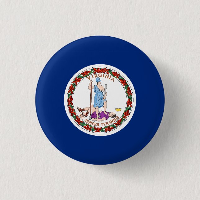 Virginia State Flag USA 1 Inch Round Button (Front)
