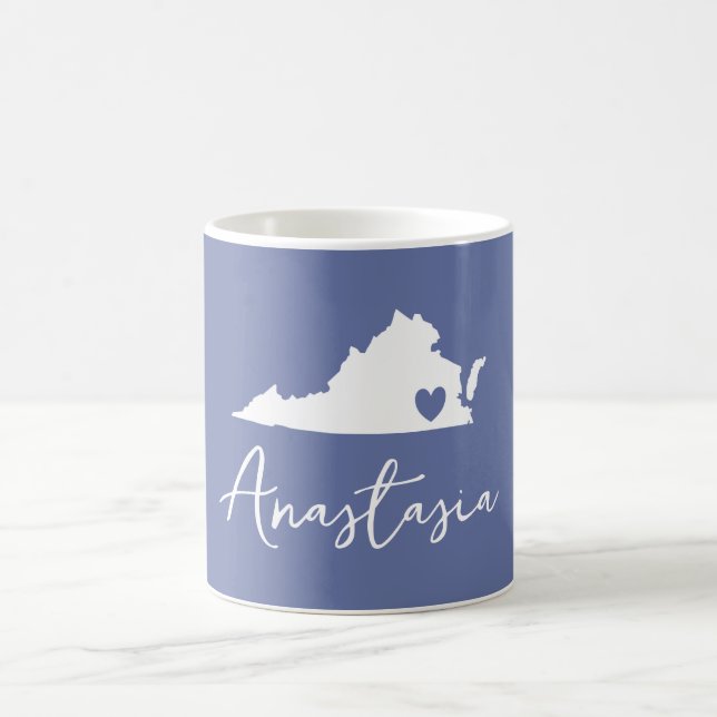 Virginia State Map Customizable Name Coffee Mug (Center)