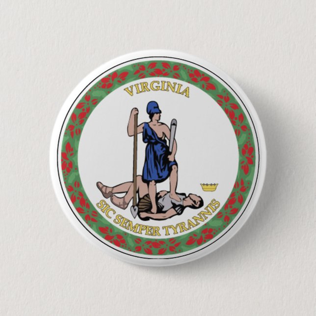 Virginia State Seal 2 Inch Round Button (Front)