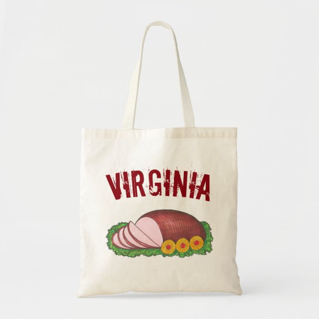 Virginia Style Cured Country Ham VA Foodie Meat Tote Bag (Front)