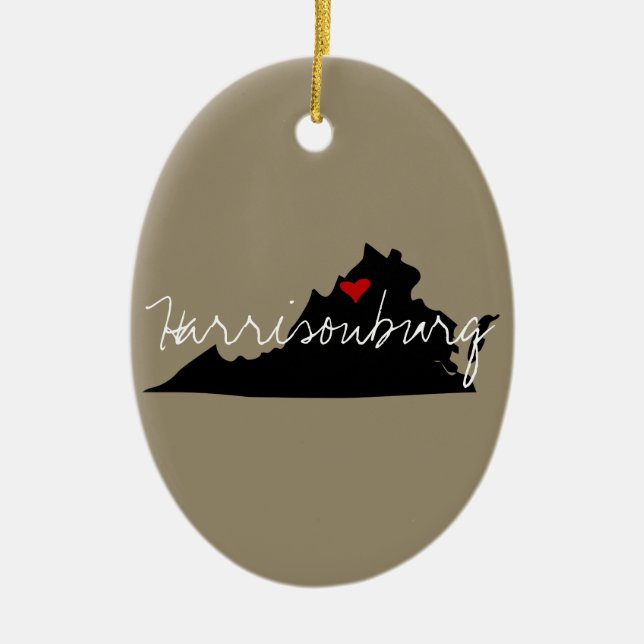 Virginia Town Ceramic Ornament (Front)