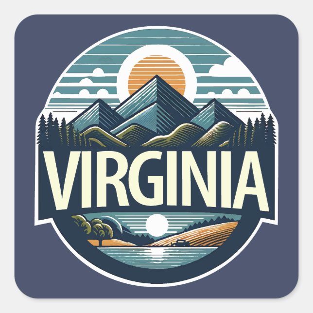 Virginia, United States of America Square Sticker (Front)