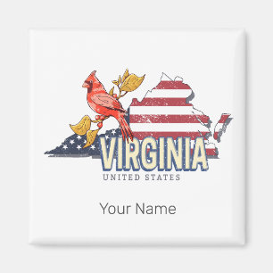 Virginia United States Retro State Map Vintage USA Magnet