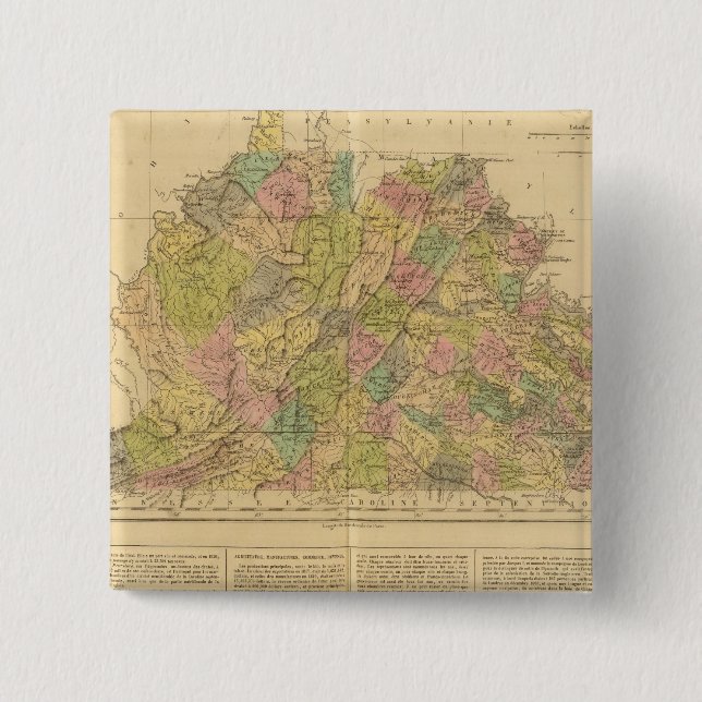 Virginia US 2 Inch Square Button (Front)