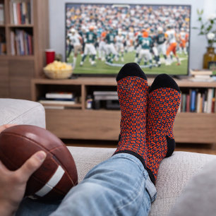 Virginia US State Pop Art Pattern Orange Blue Socks