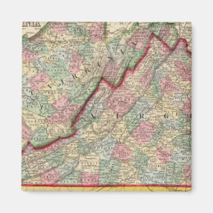 Virginia, W Virginia Map by Mitchell Magnet