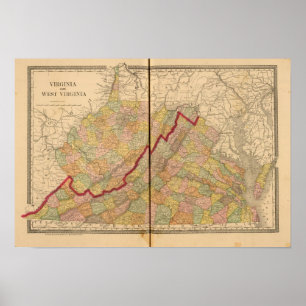Virginia, West Virginia Poster