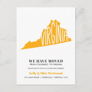 VIRGINIA We've moved New address New Home Postcard