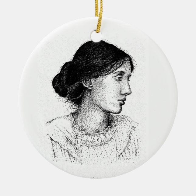 Virginia Woolf 2004 Ink Drawing!!! Ceramic Ornament (Front)