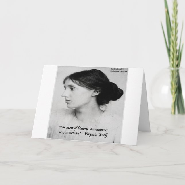 Virginia Woolf Anonymous Was A Woman Quote Card (Front)
