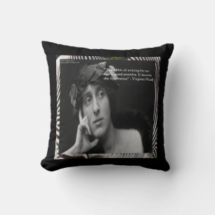 Virginia Woolf & Citation sur l'Écriture Coussin d